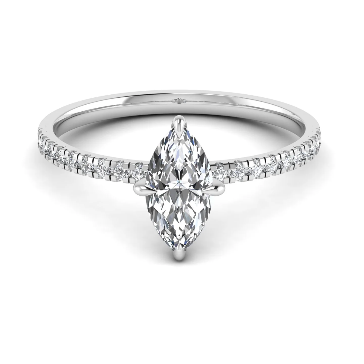 Marquise ring: rose gold with 1.24ct diamonds