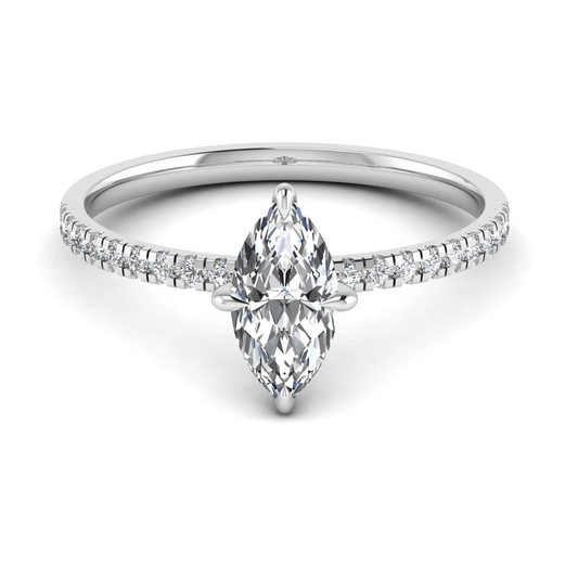 Marquise ring: rose gold with 1.24ct diamonds
