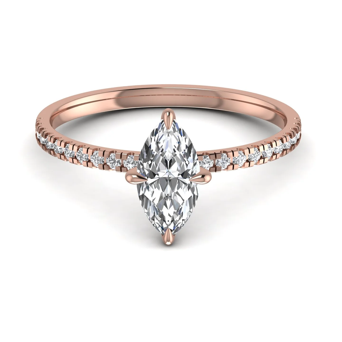Marquise ring: rose gold with 1.24ct diamonds – Marquise Ring Rose Gold