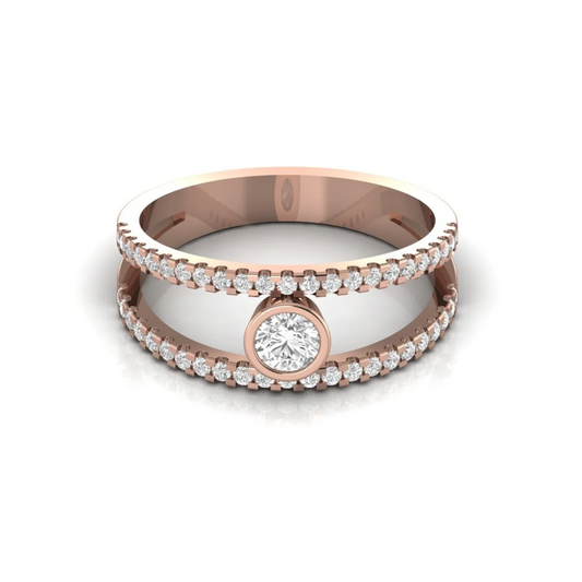 Split shank ring: rose gold with 0.59ct diamonds