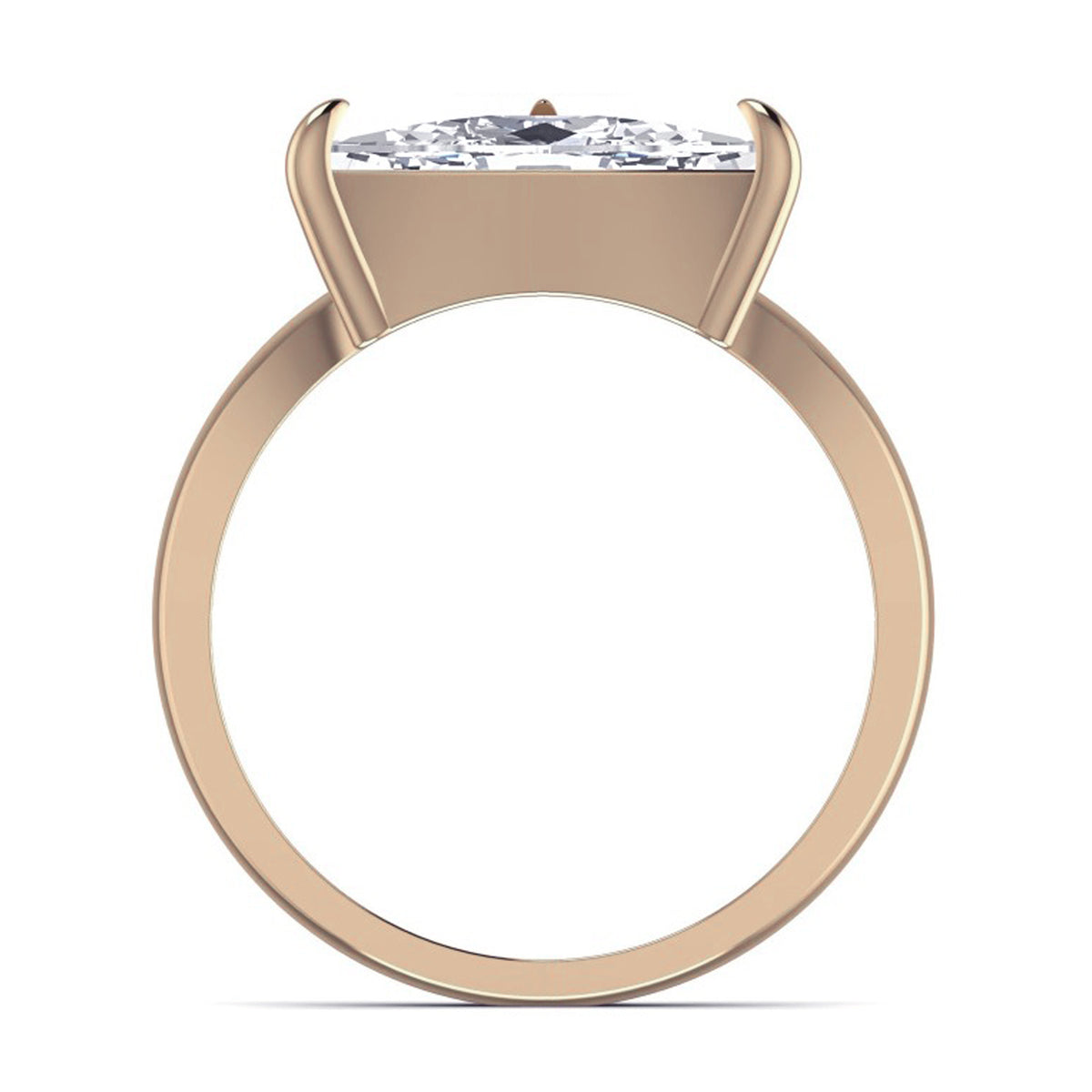 Victoria ring: rose gold with 2ct diamond – V Trillion Ring Rose Gold
