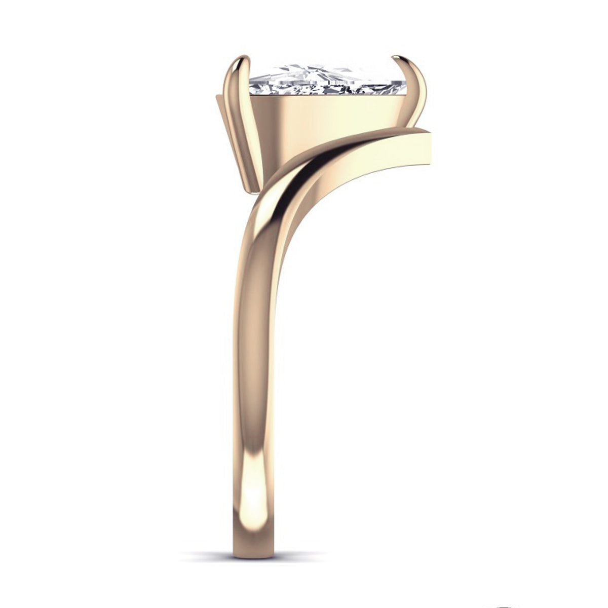 Victoria ring: rose gold with 2ct diamond – V Trillion Ring Rose Gold
