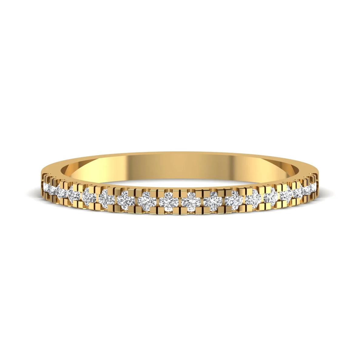 Half light ring yellow gold with 0.27ct diamonds