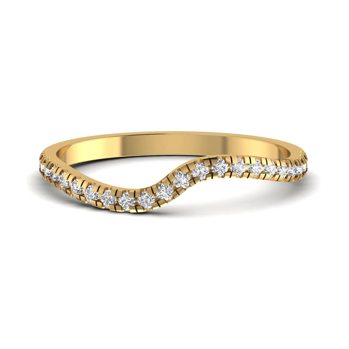 Wave ring: yellow gold with 0.31ct diamonds