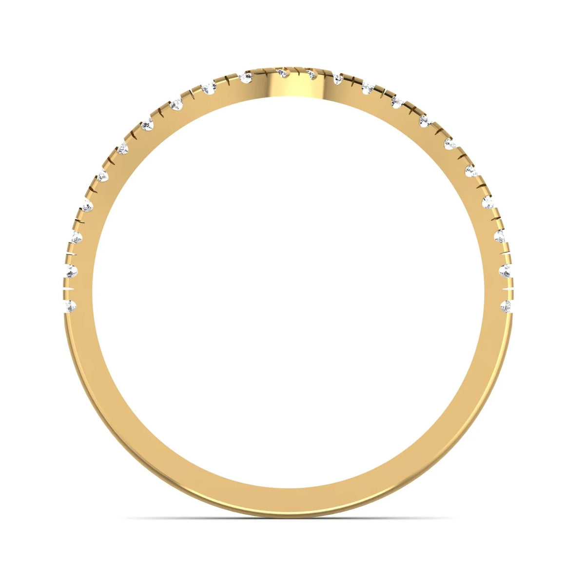 Wave ring: yellow gold with 0.31ct diamonds – Curved Ring Yellow Gold