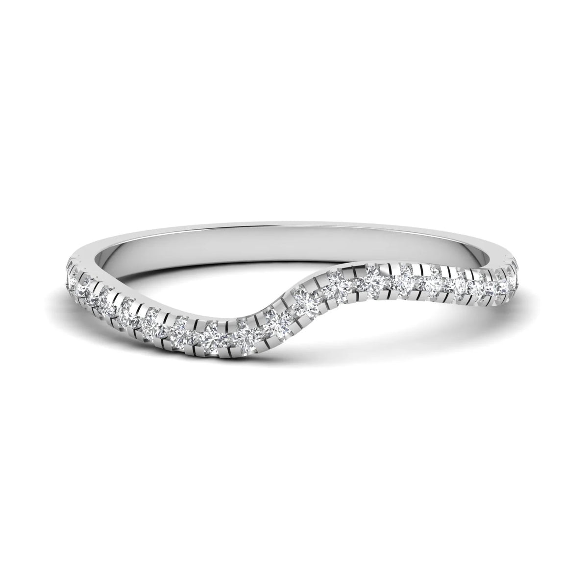 Wave ring: white gold with 0.31ct diamonds