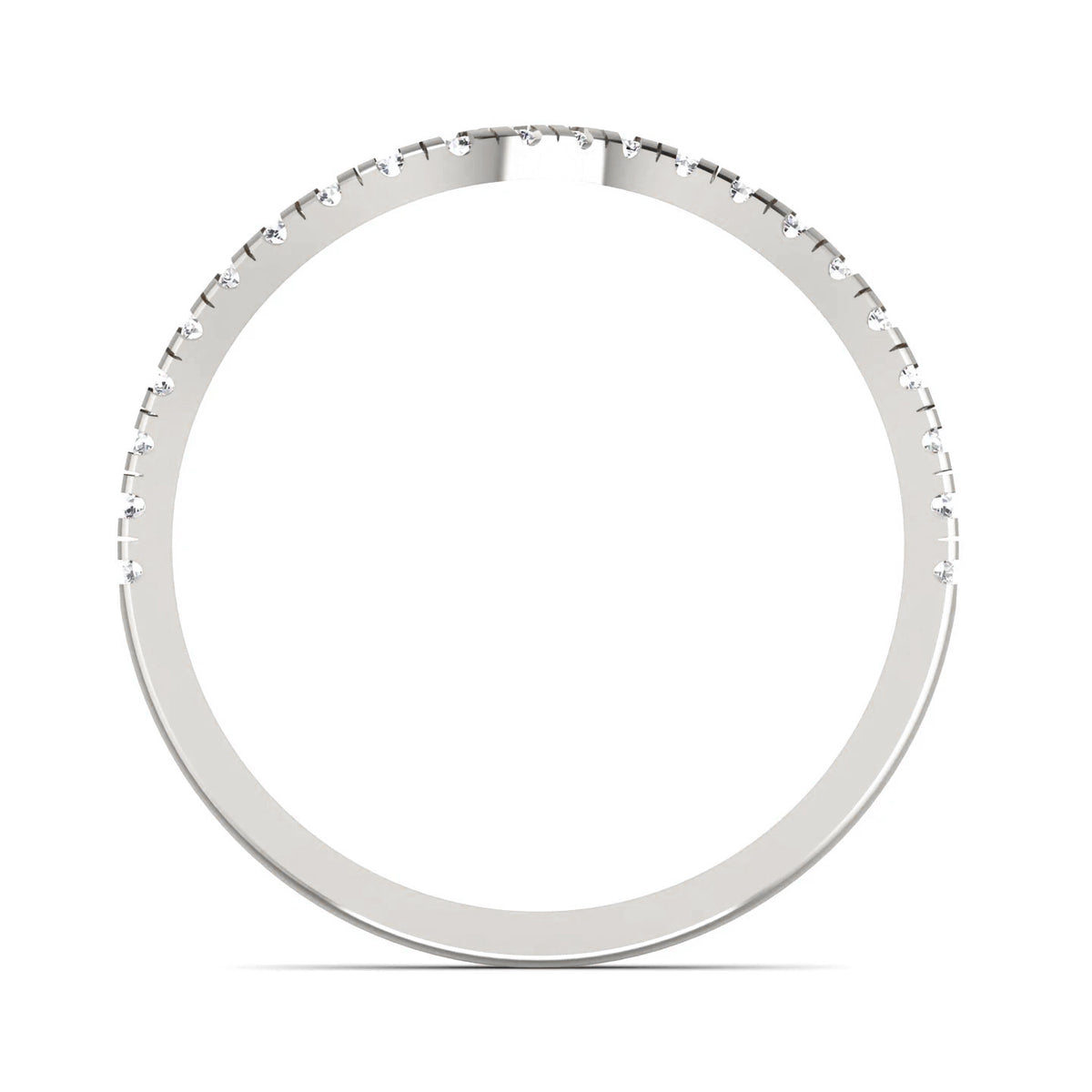 Wave ring: white gold with 0.31ct diamonds – Curved Ring White Gold