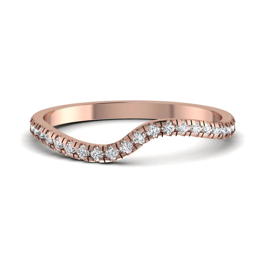 Wave ring: rose gold with 0.31ct diamonds