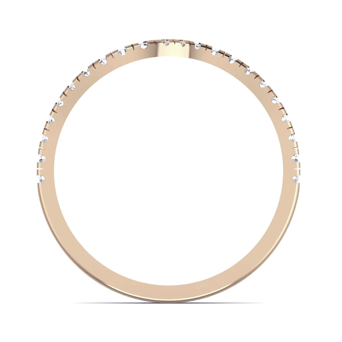 Wave ring: rose gold with 0.31ct diamonds – Curved Ring Rose Gold