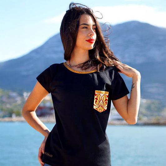 Fallera t-shirt golden passion black