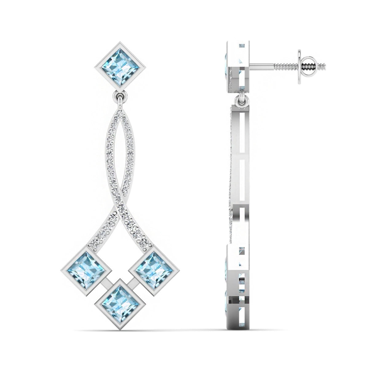 Sea drop earrings: white gold with 3.78ct diamonds – Sea Drop Earrings