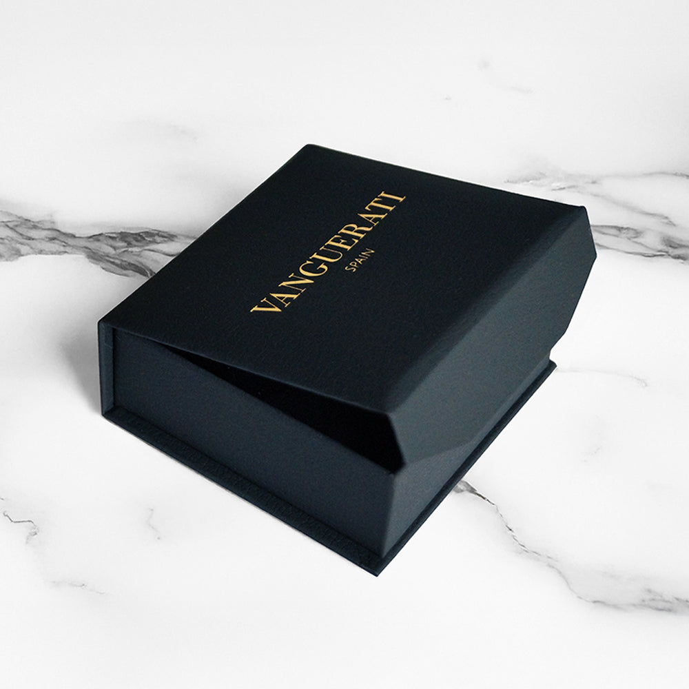 Multi-colored cross pendant: 18 kt yellow gold with zirconias – Vanguerati Luxury Box