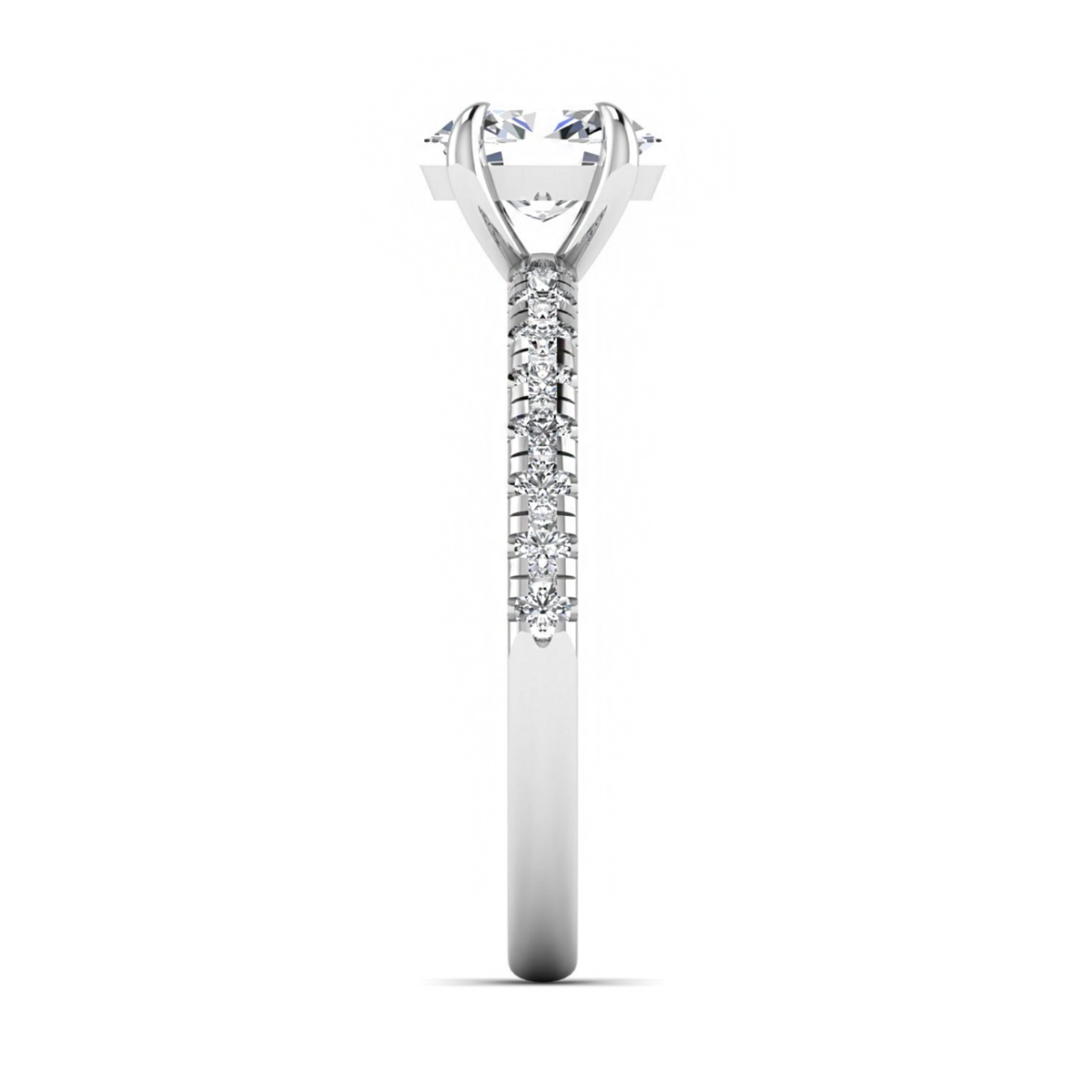 Oval ring: white gold with 1ct diamonds – Oval Ring 1Ct