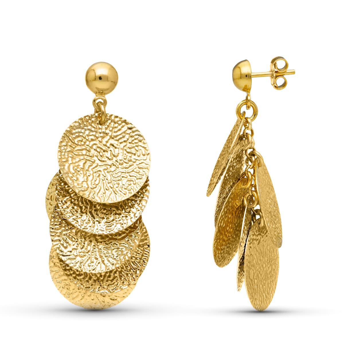 Disc earrings: 18 kt yellow gold 13g