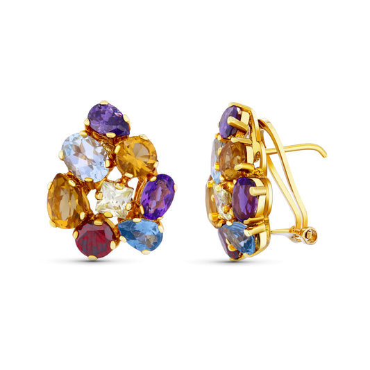 Gemstones earrings: 18 kt yellow gold