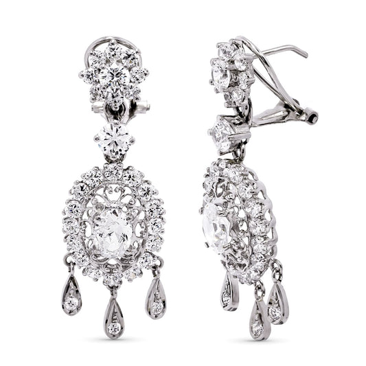 Adorned earrings: 18 kt white gold