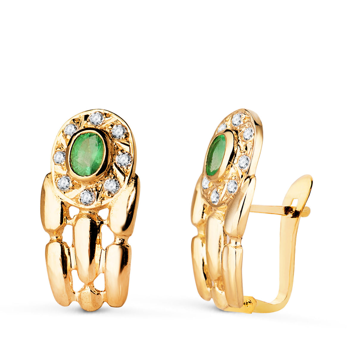Panter emerald earrings: 18 kt yellow gold – 7869 1Esa