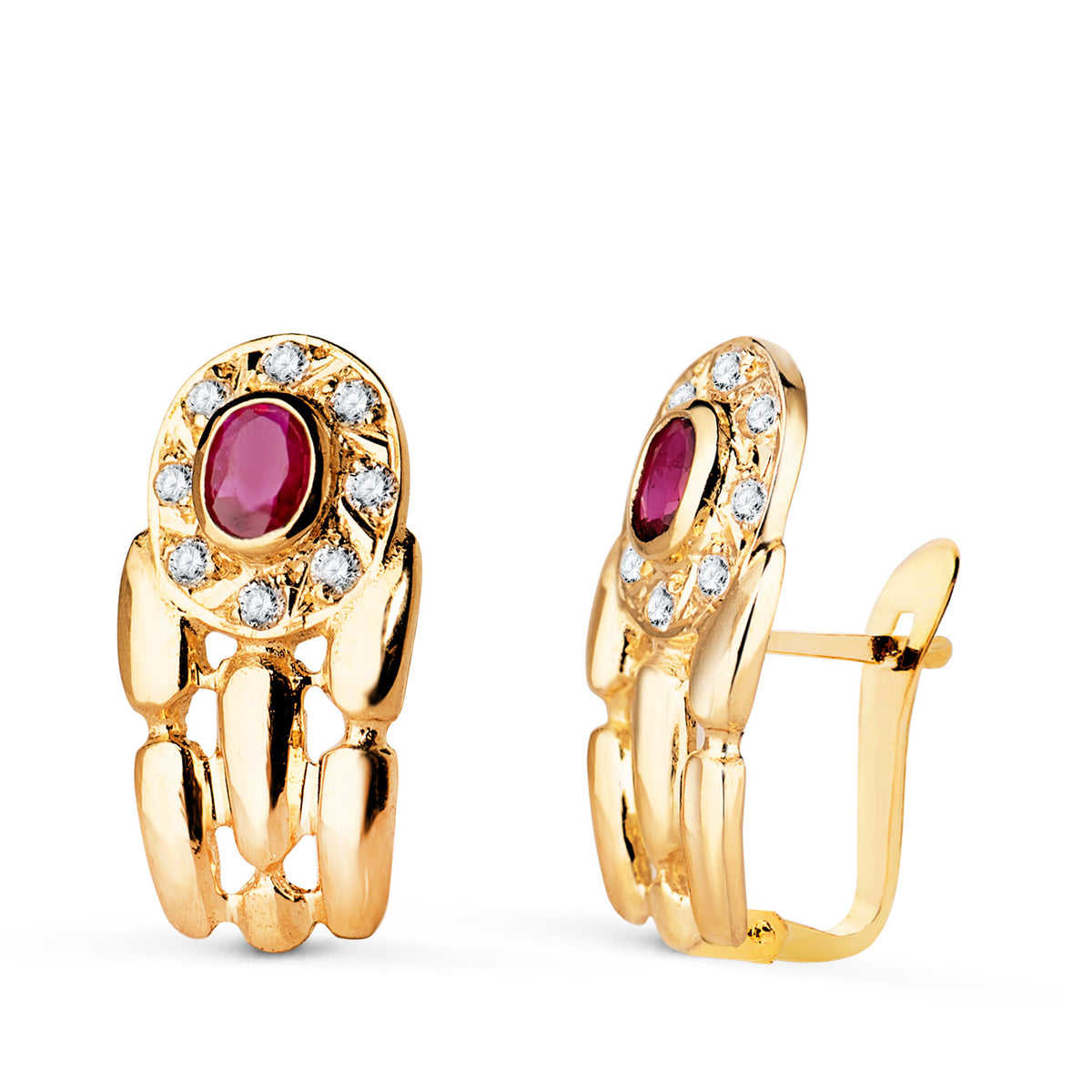 Panter ruby earrings: 18 kt yellow gold – 7869 1Rua