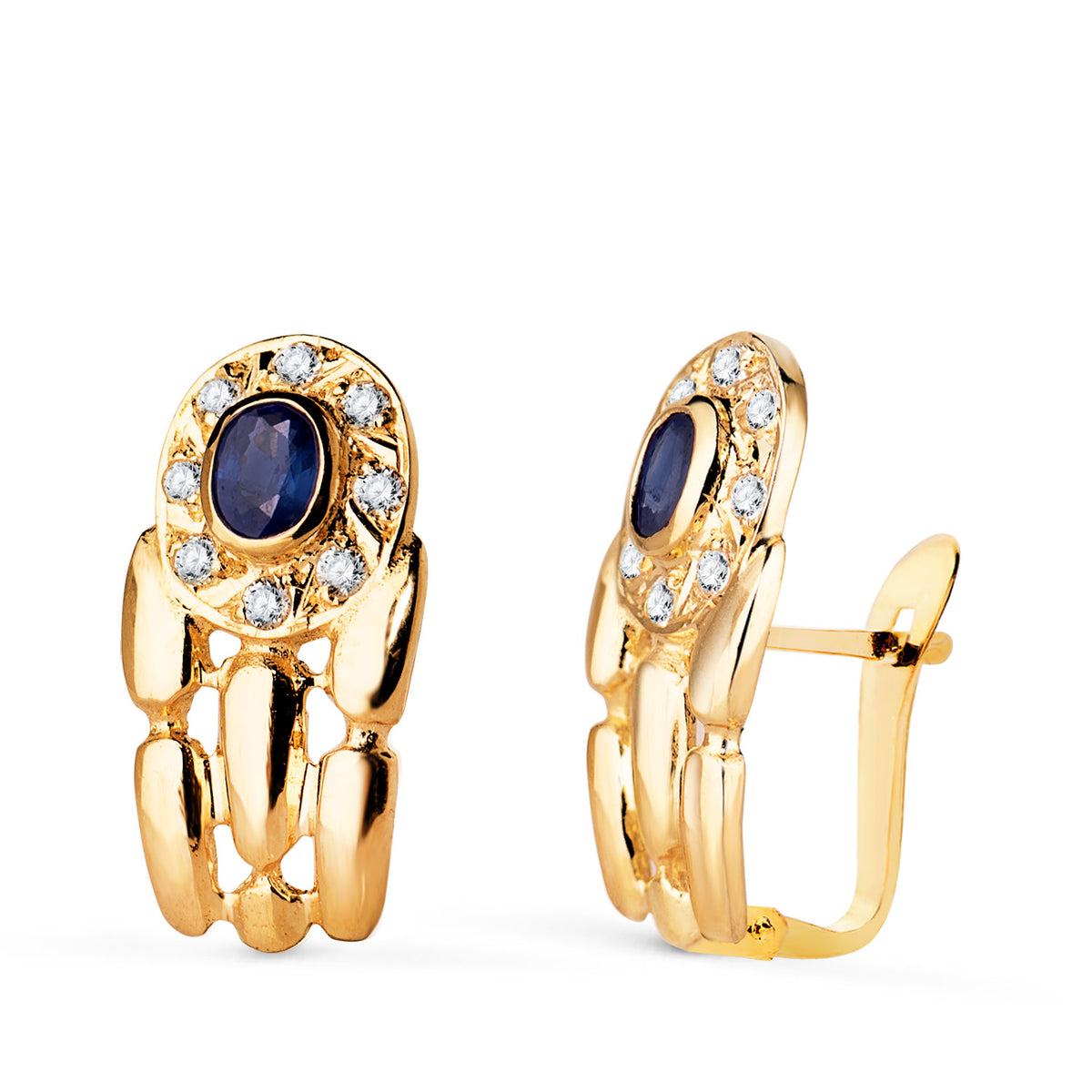 Panter sapphire earrings: 18 kt yellow gold – 7869 1Zaa