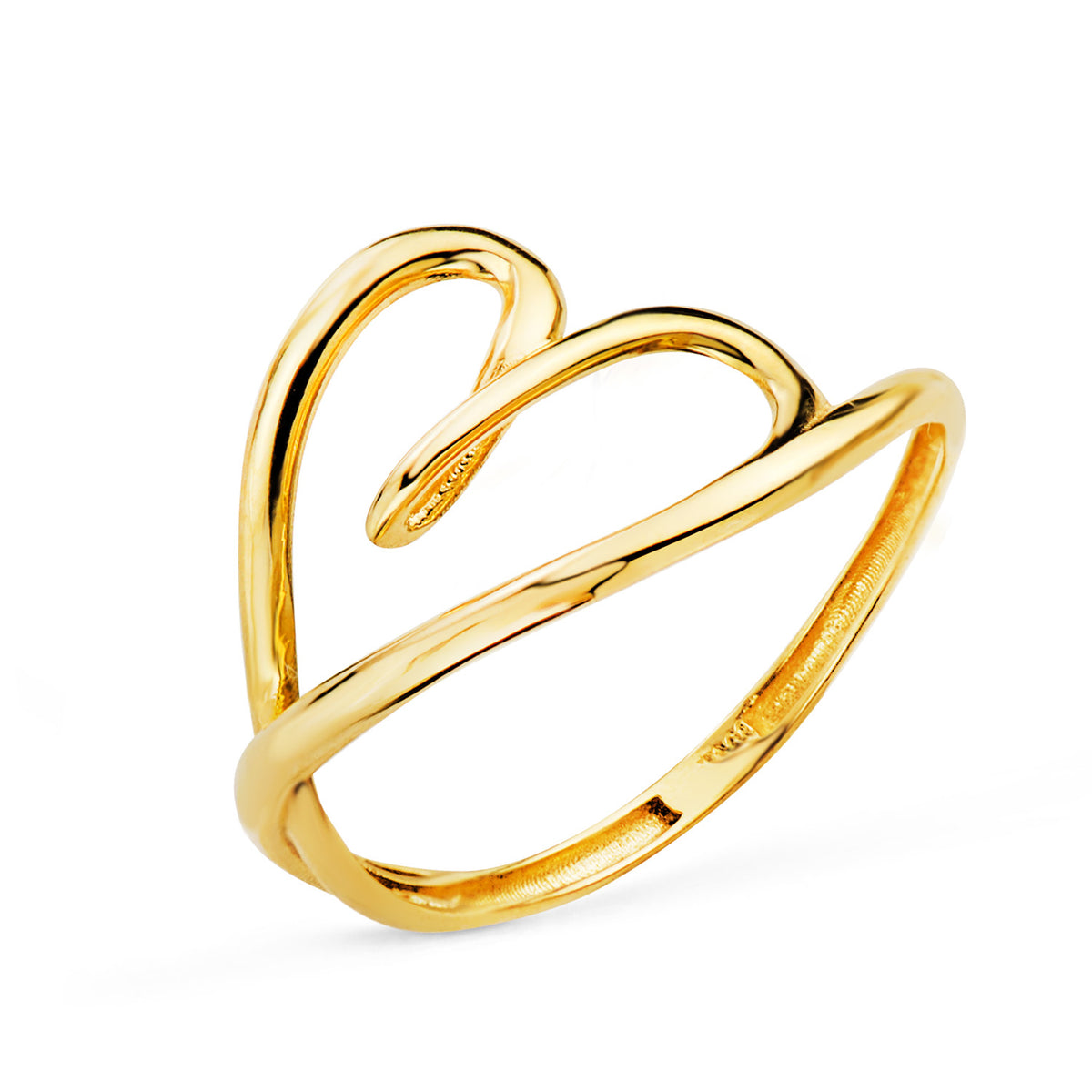 Fine heart ring: 18 kt yellow gold 12 mm – 19700A