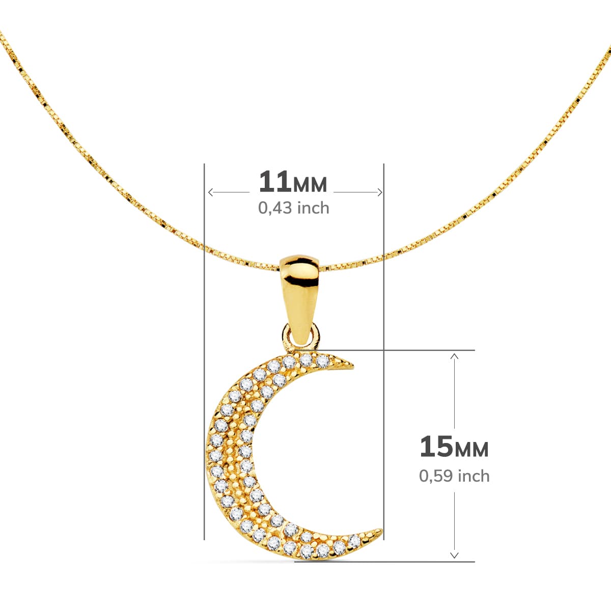Crescent moon necklace: 18 kt yellow gold – 22016A