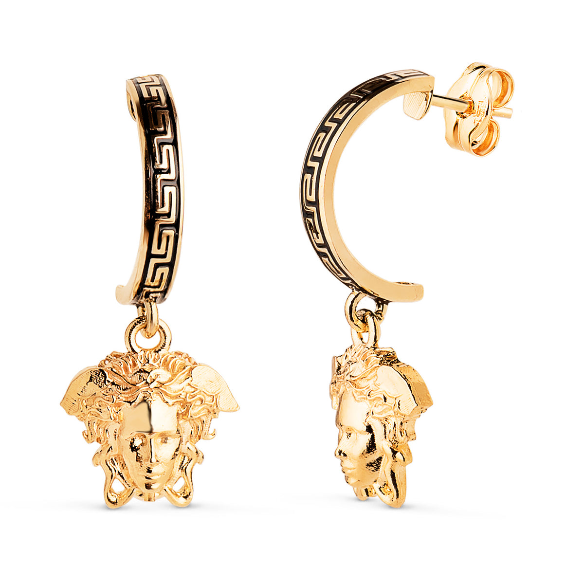 Medusa head earrings: 18 kt bicolor gold – 21440