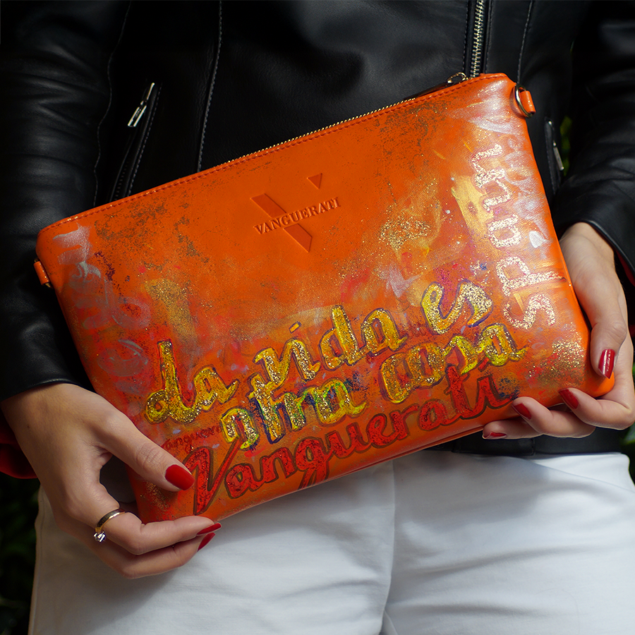 Life is other thing hand-painted leather bag – Bolso Pintado Narana Baja