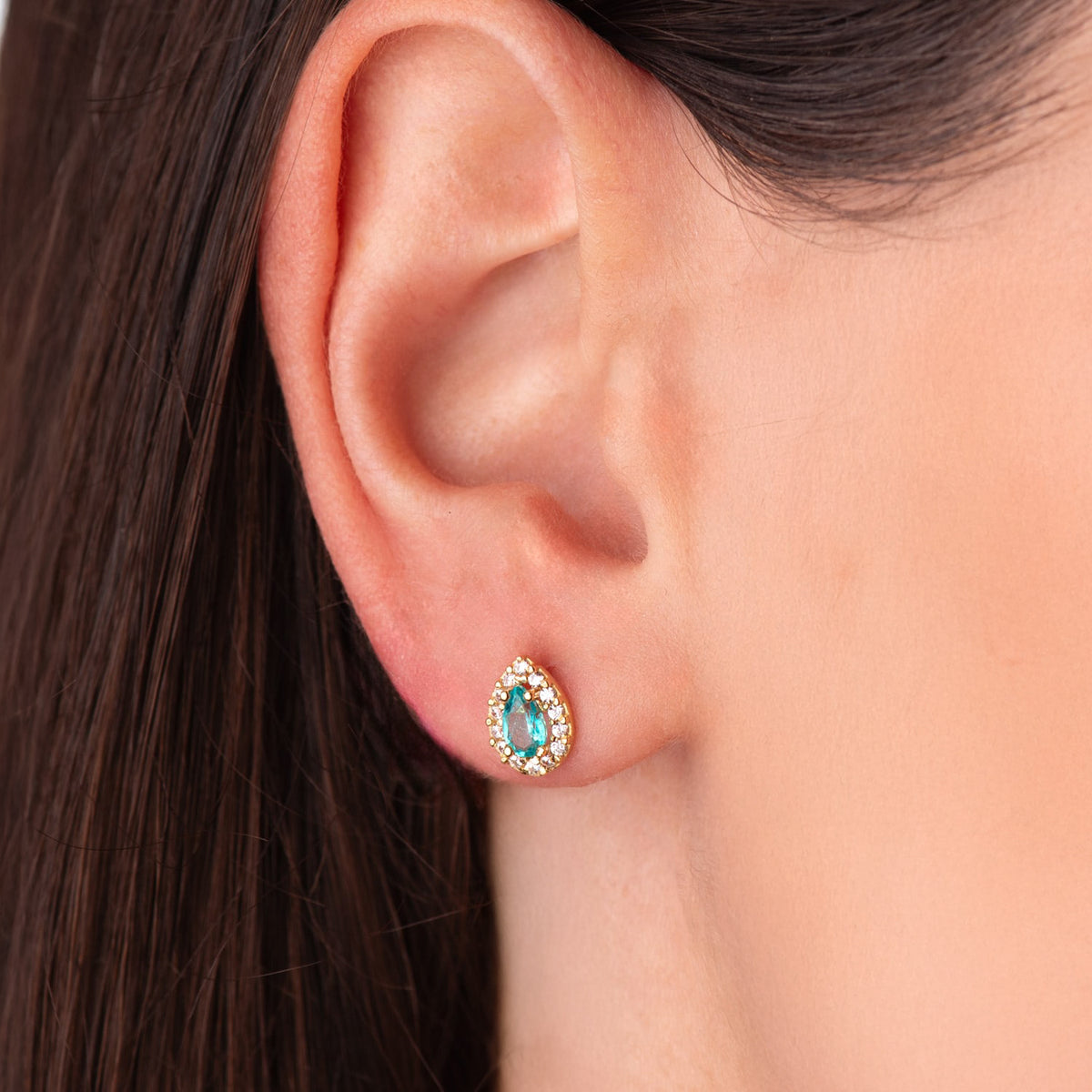 Emily topaz earrings: 18 kt yellow gold with zirconias