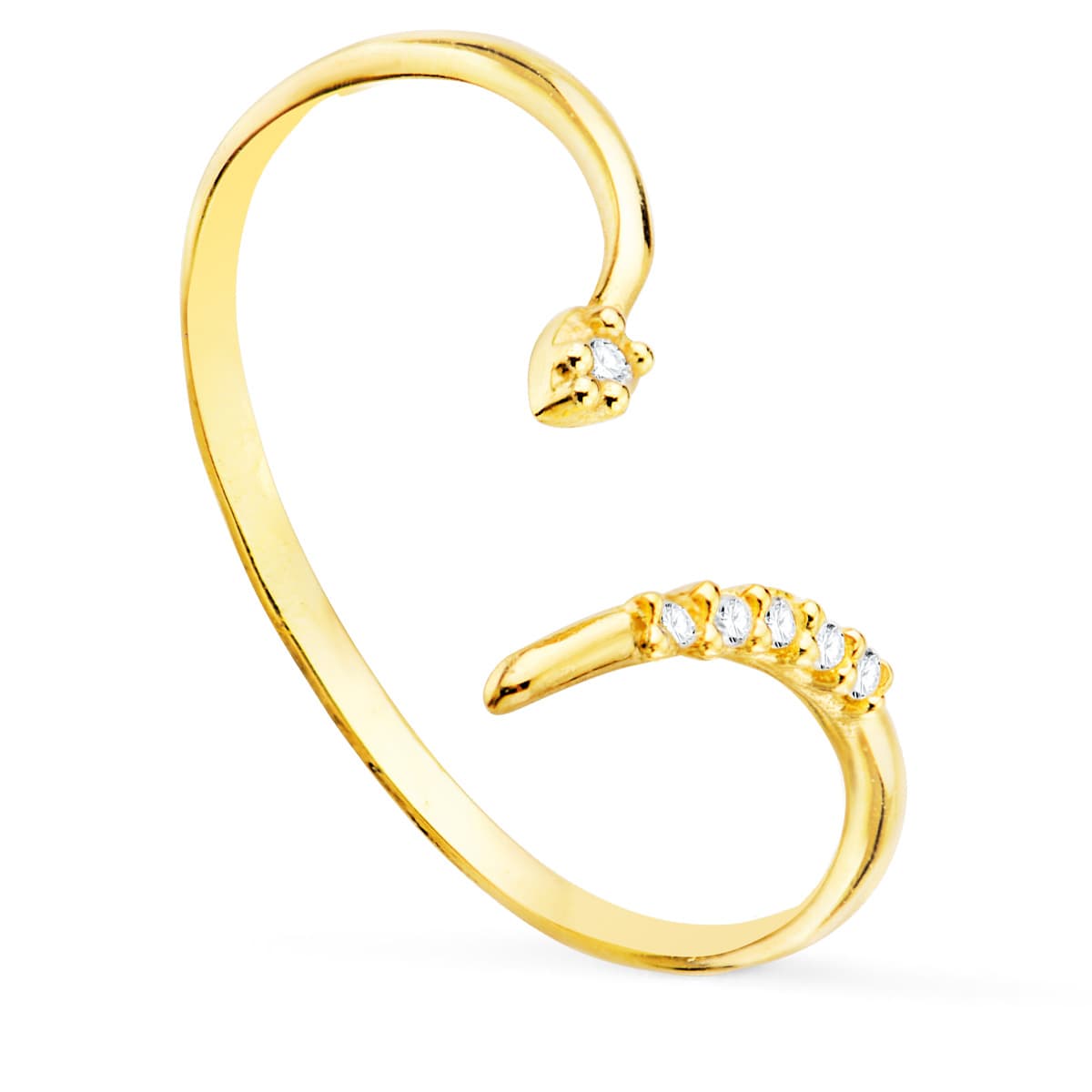 Serpenti ring: 18 kt yellow gold with zirconias