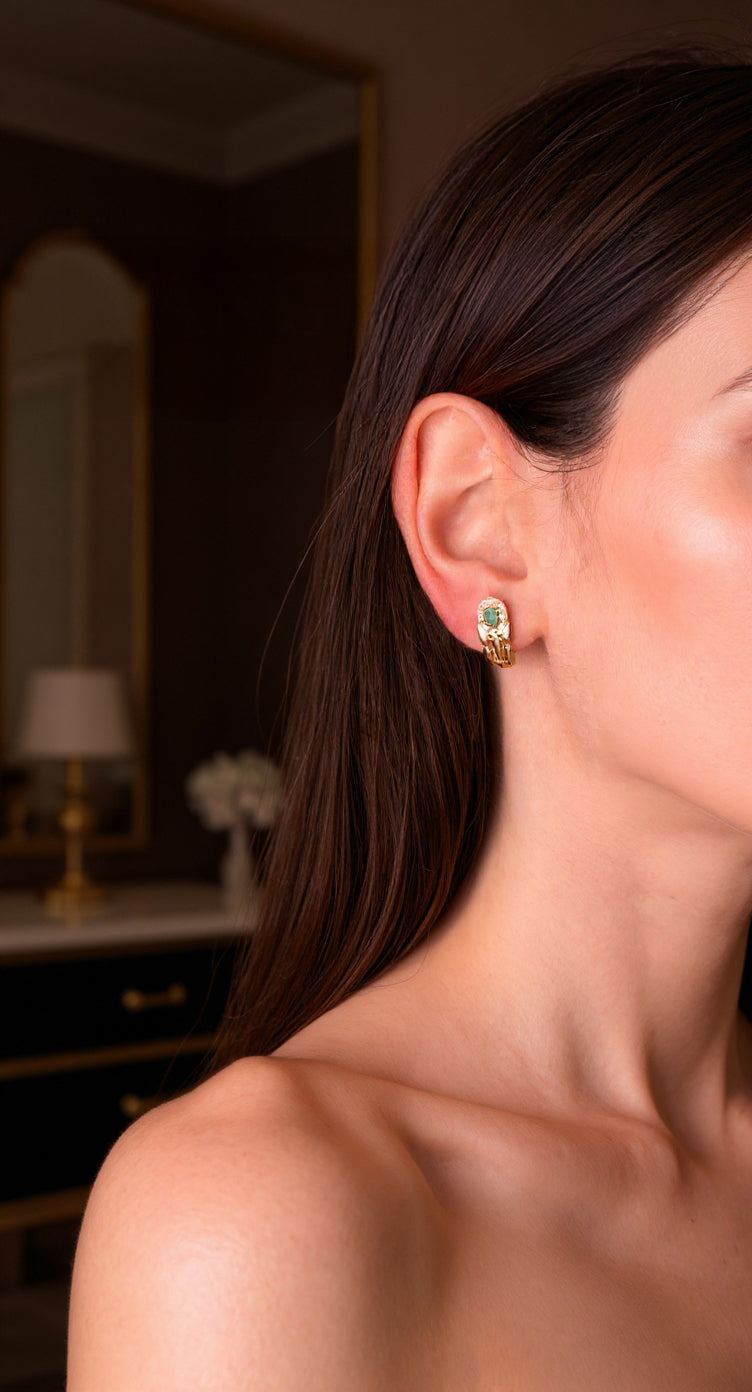 Panter emerald earrings: 18 kt yellow gold – 563079308 2037277690424166 8585410614020639668 N