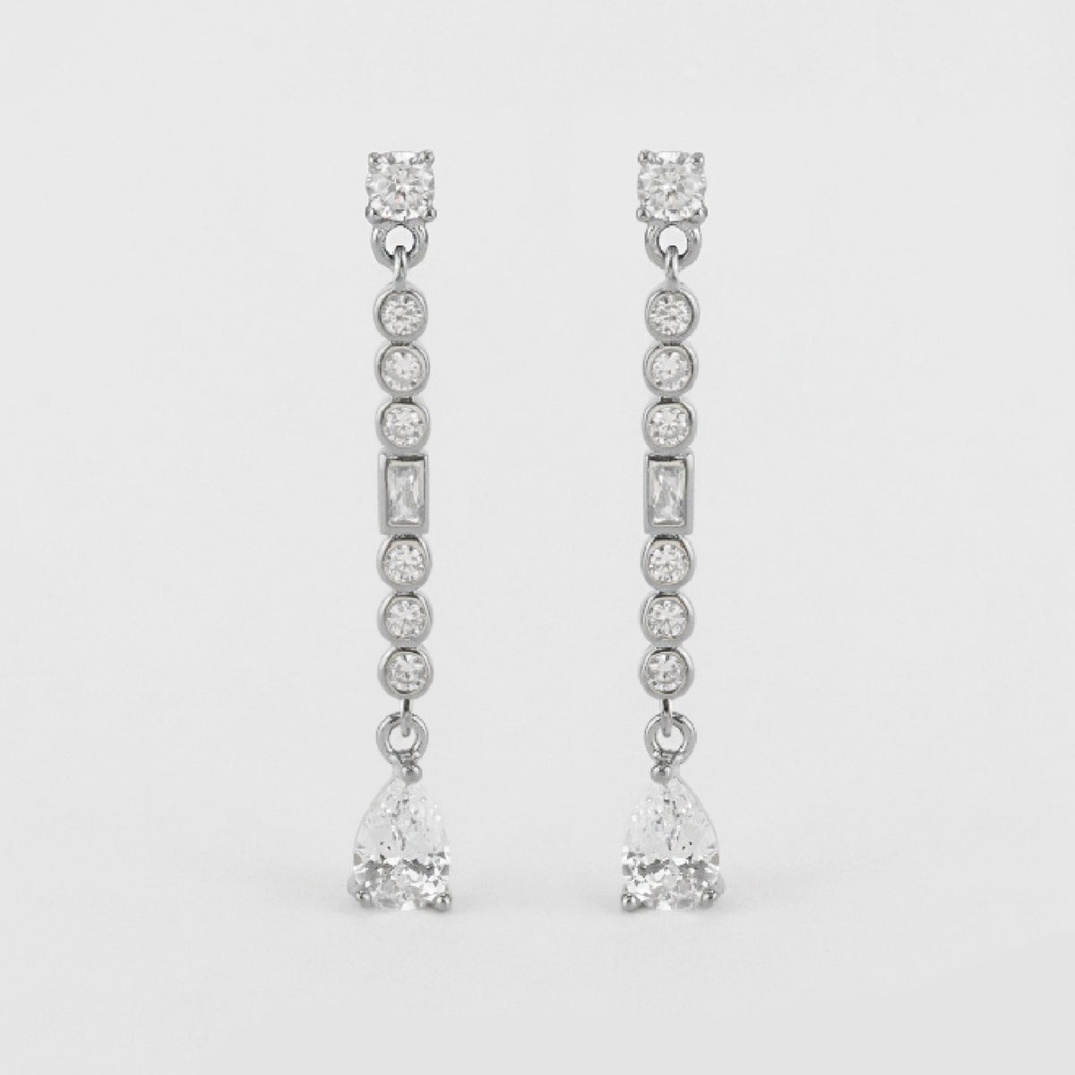 Louise earrings: 925 sterling silver with zirconias – Pendientes De Plata De Ley Louise