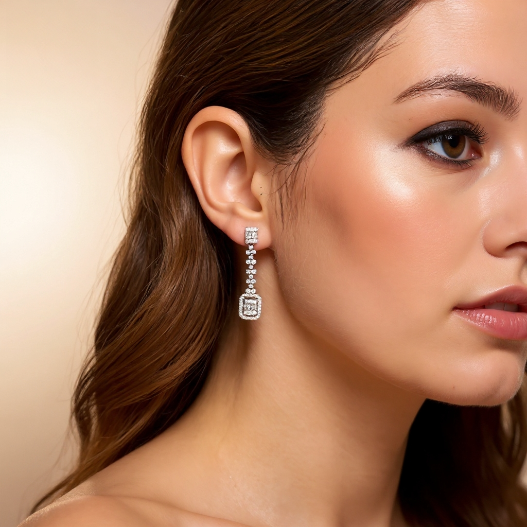 Imperial earrings: 925 sterling silver with zirconias – Imperial 3 Pendientes De Plata De Ley
