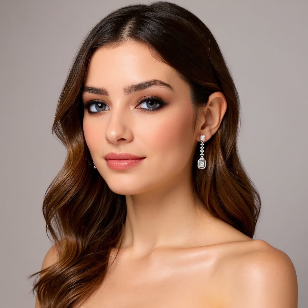 Imperial earrings: 925 sterling silver with zirconias – Imperial 4 Pendientes De Plata De Ley