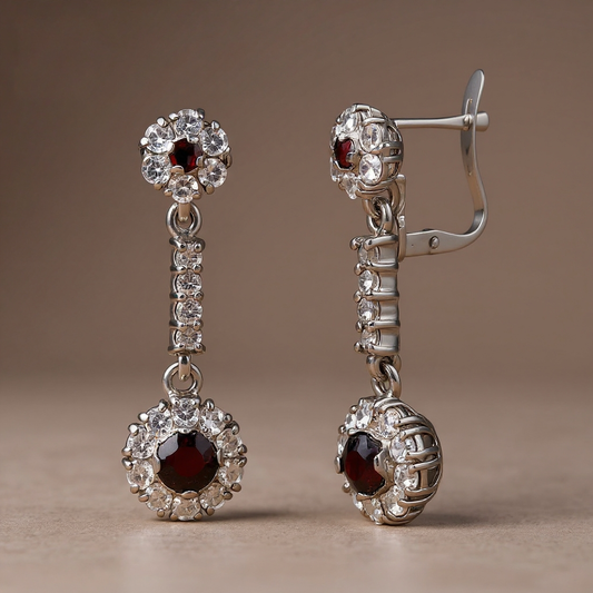 Wien earrings: 18 kt white gold