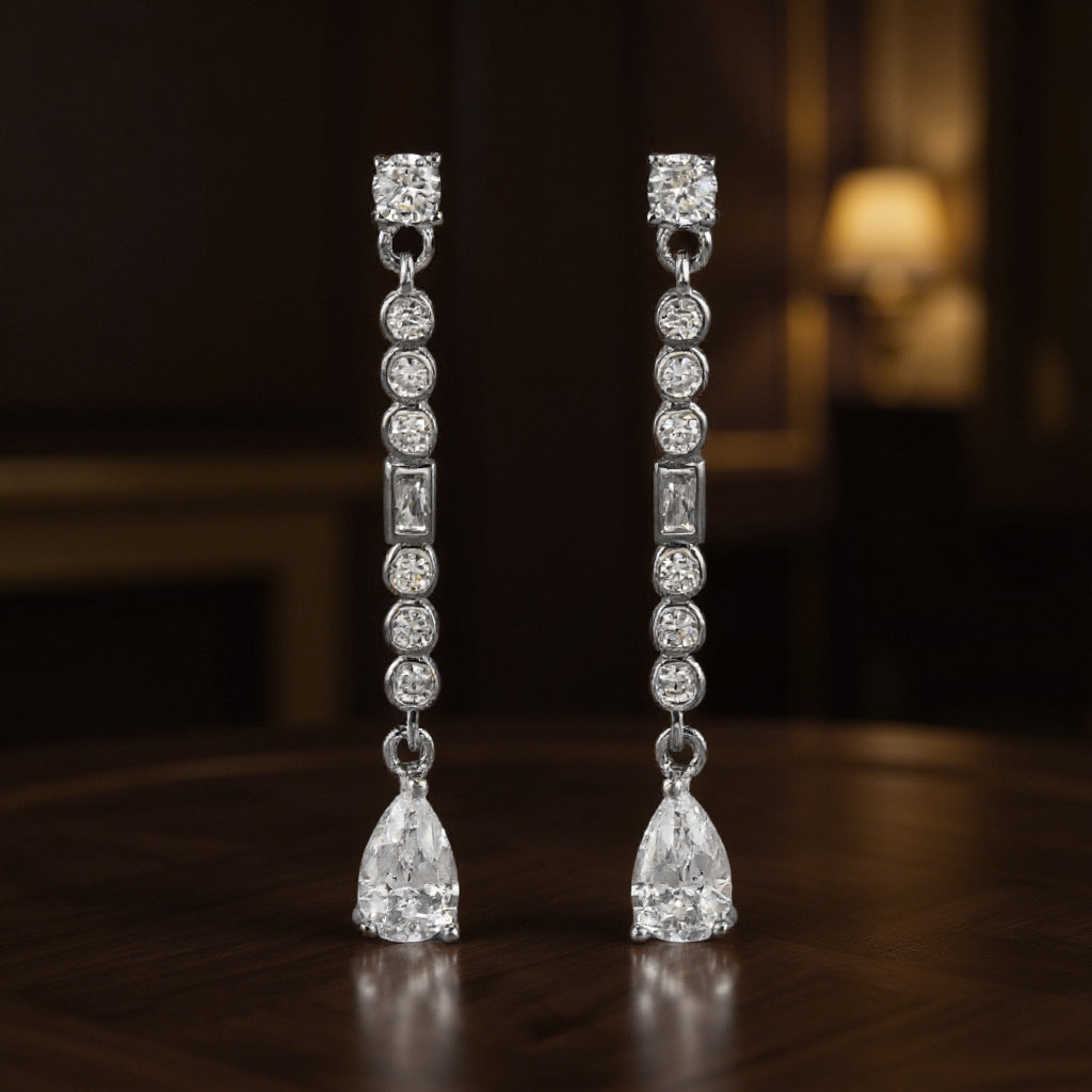Louise earrings: 925 sterling silver with zirconias – Pendientes De Plata De Ley Louise