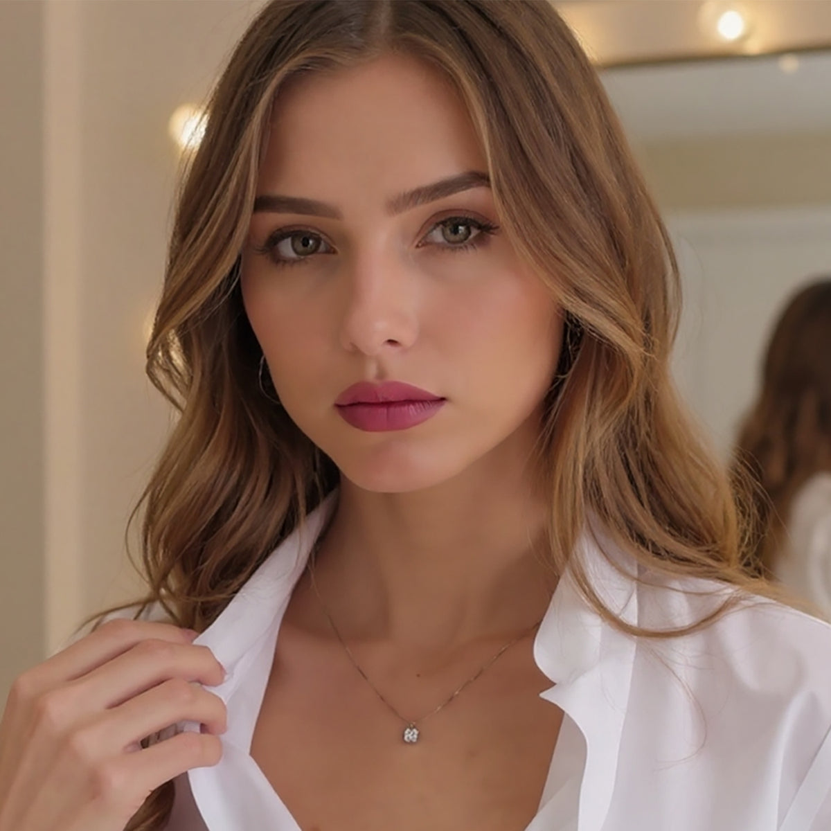 Lively solitaire necklace: 18 kt white gold with 6mm zirconia – Lively Necklace