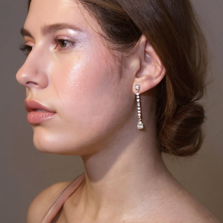 Louise earrings: 925 sterling silver with zirconias – Pendientes De Plata De Ley Louise