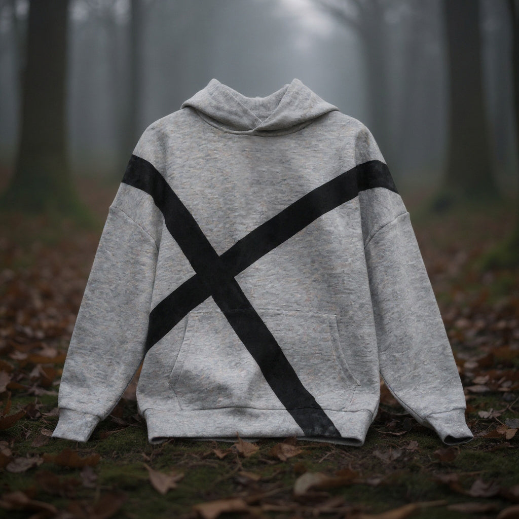 X grey hand-painted hoodie – X Grey Hoodie 2