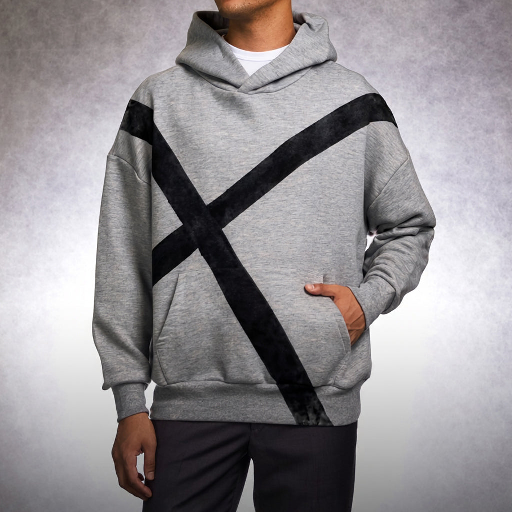 X grey hand-painted hoodie – X Grey Hoodie 3