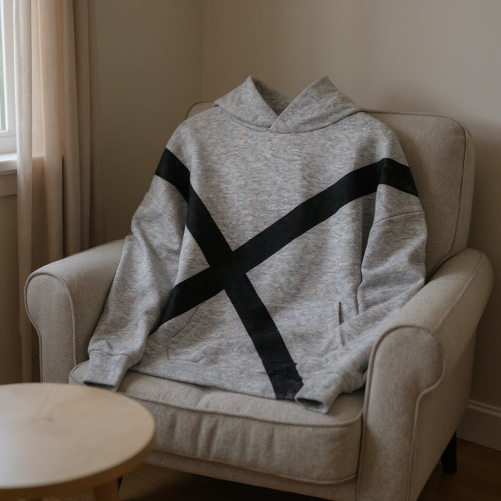 X grey hand-painted hoodie – X Grey Hoodie