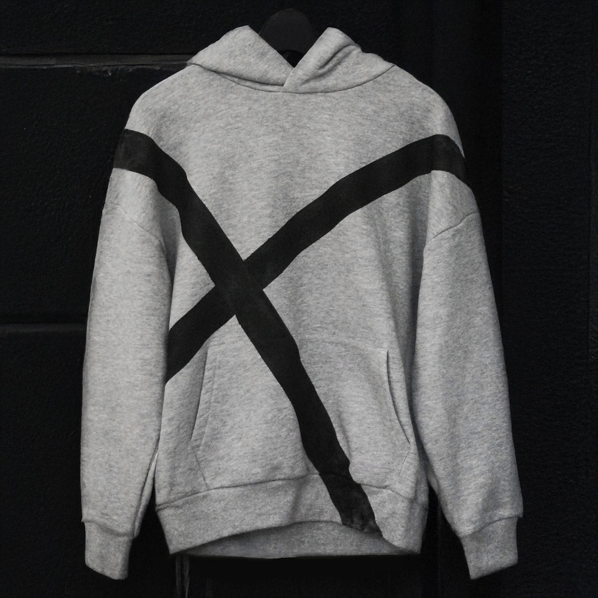 X grey hand-painted hoodie – X Grey Hoodie 5 Baja