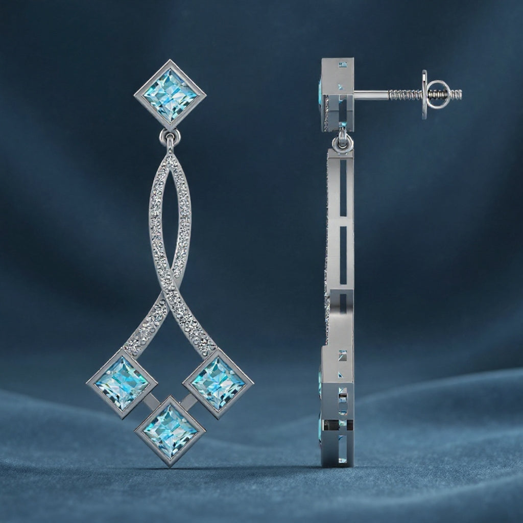 Sea drop earrings: white gold with 3.78ct diamonds – Sea Drop Earrings