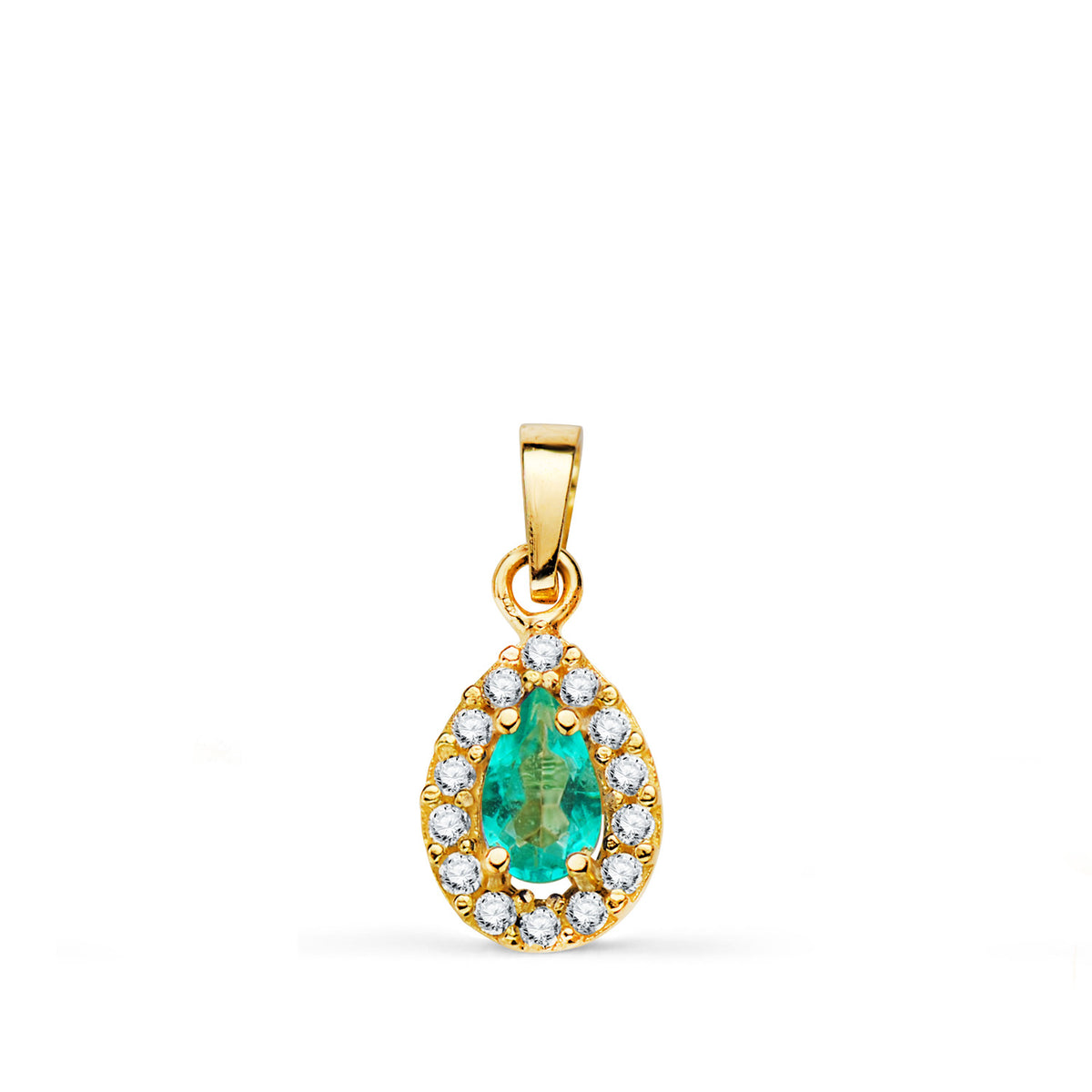 Teardrop topacio pendant: 18 kt yellow gold with zirconias – 21432 5Tp