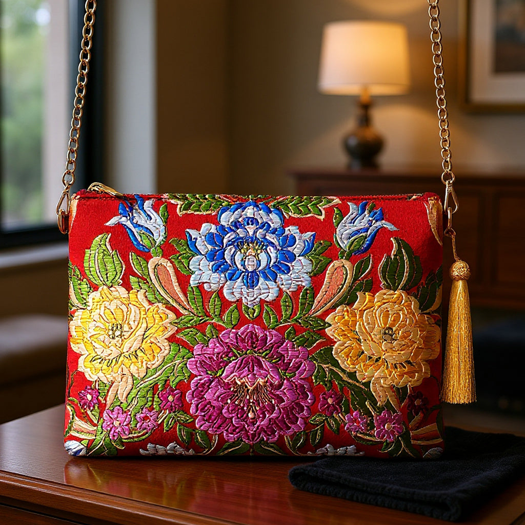 Tela Fallera bag big flowers leather – Fallera Big Flowers Leather Bag