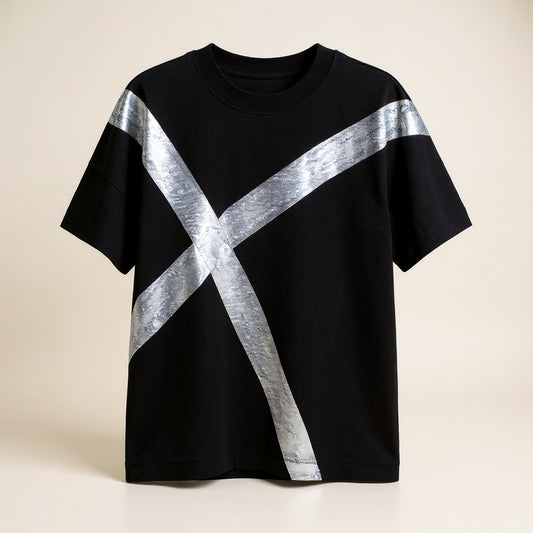 X metal black hand-painted T-shirt
