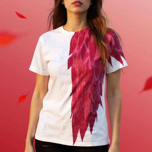 Pink angel wing hand-painted T-shirt – Pink Angel Tshirt