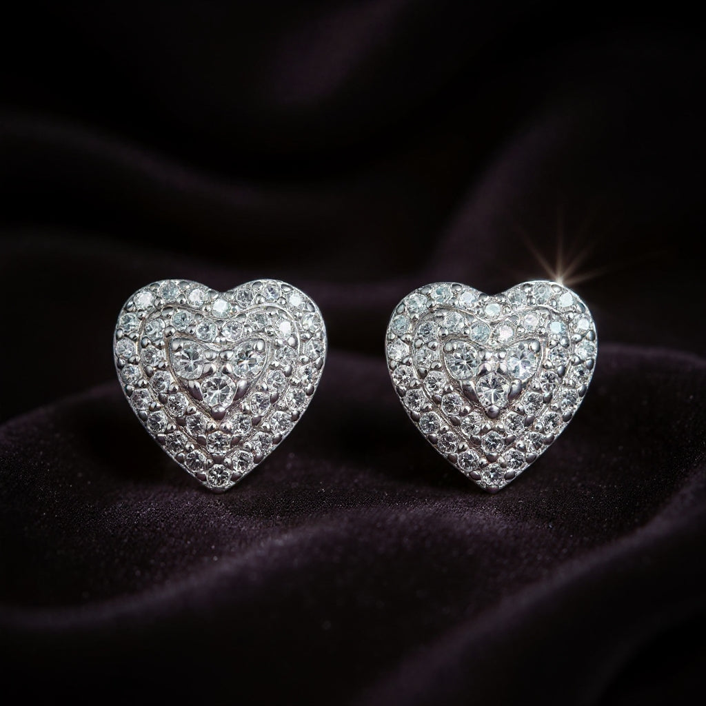 Moissanite heart stud earrings: GRA certified 925 sterling silver – Heart Moissanite Gra Earrings