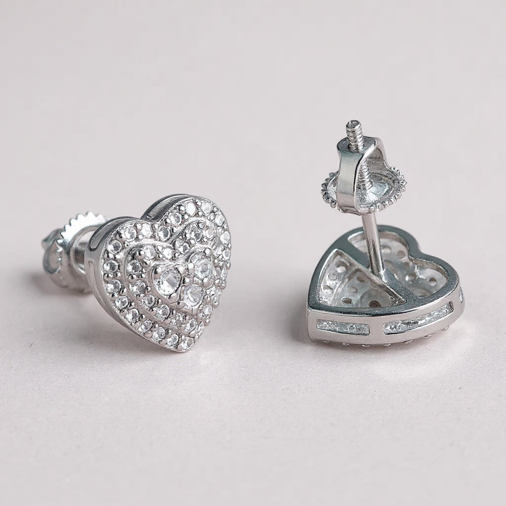 Moissanite heart stud earrings: GRA certified 925 sterling silver – Heart Moissanite Gra Earrings