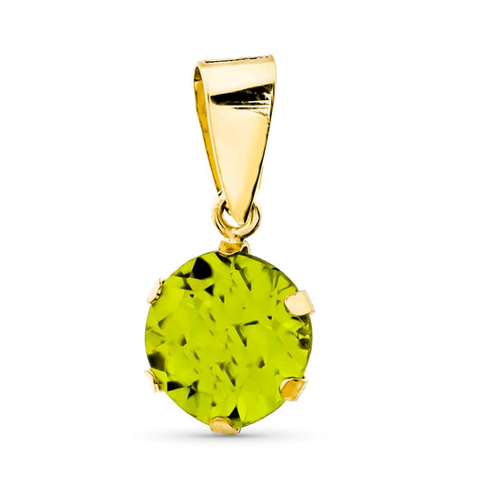 1.44 carat Olivine Pendant: 9 kt yellow gold