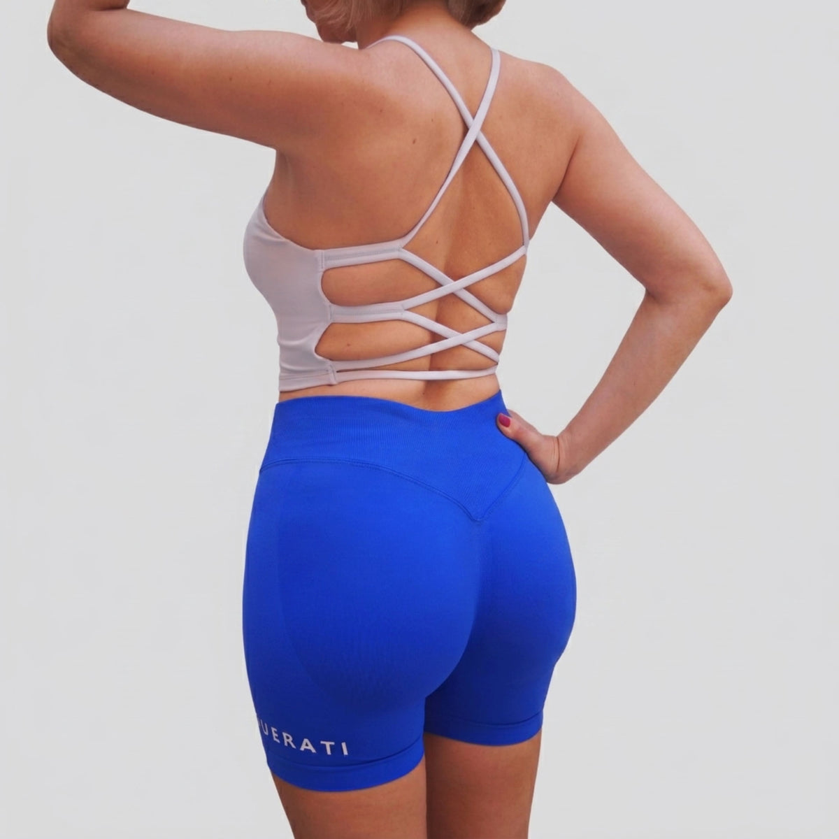 Crisscross Back Longline Sports Bra | Sky blue